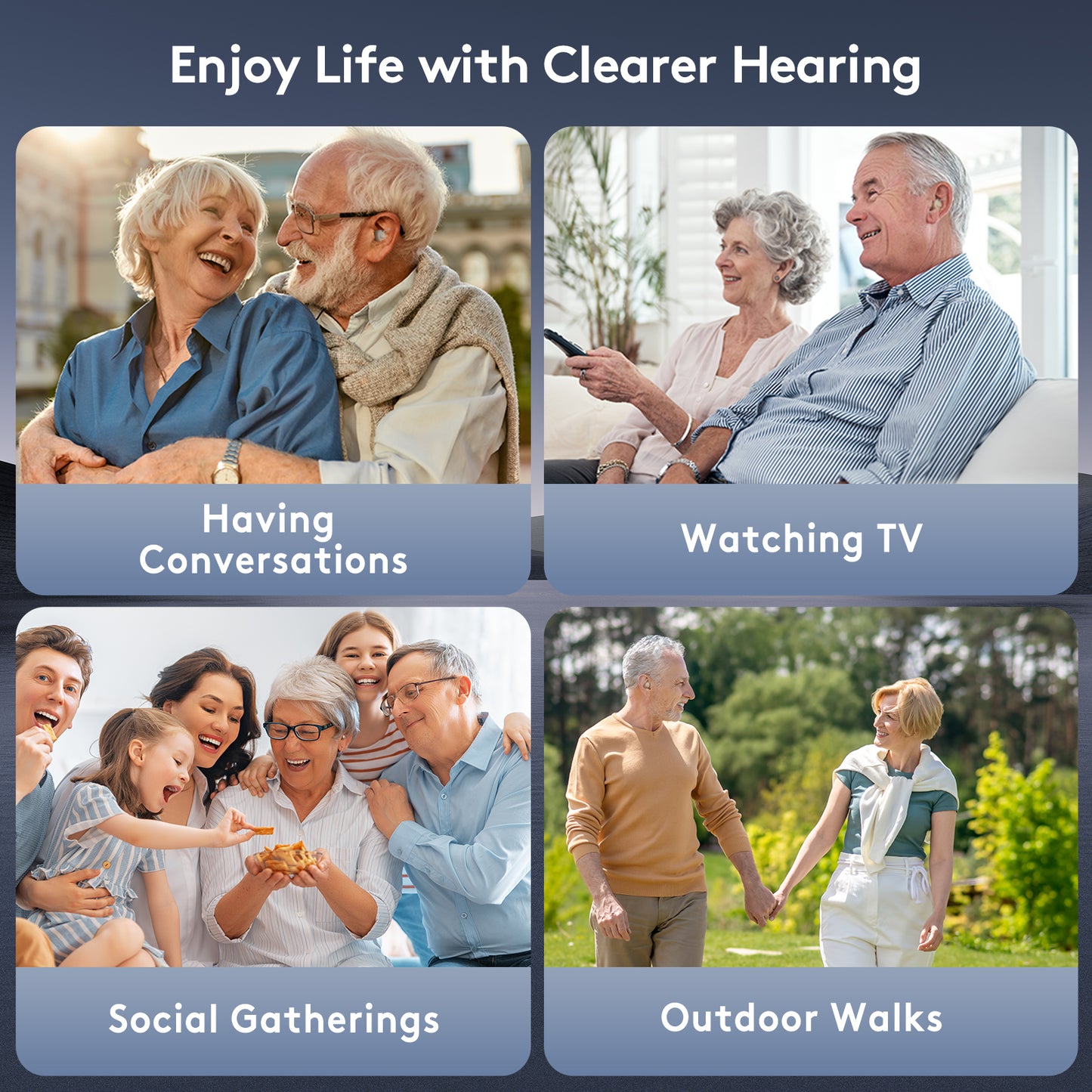 Hearing Aids for Seniors, OTC Wireless Hearing Aid (Not Hearing Amplifier) for Mild to Moderate Hearing Loss, Noise Reduction, Rechargeable, Comfortable, Near Invisible