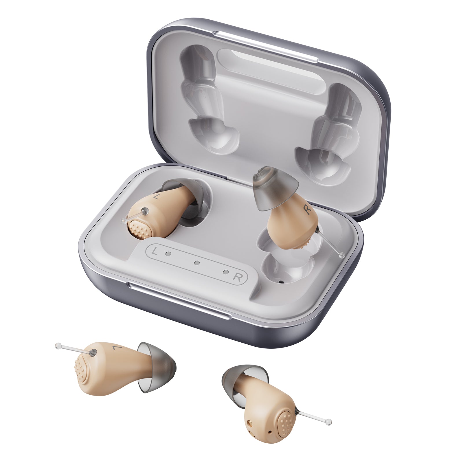 Hearing Aids for Seniors, OTC Wireless Hearing Aid (Not Hearing Amplifier) for Mild to Moderate Hearing Loss, Noise Reduction, Rechargeable, Comfortable, Near Invisible