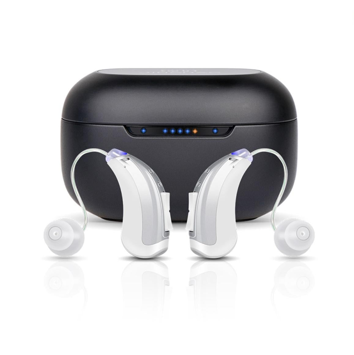 Invisible OTC Hearing Aids for Seniors - Wireless, Rechargeable, Mild to Moderate Hearing Loss, Noise Reduction